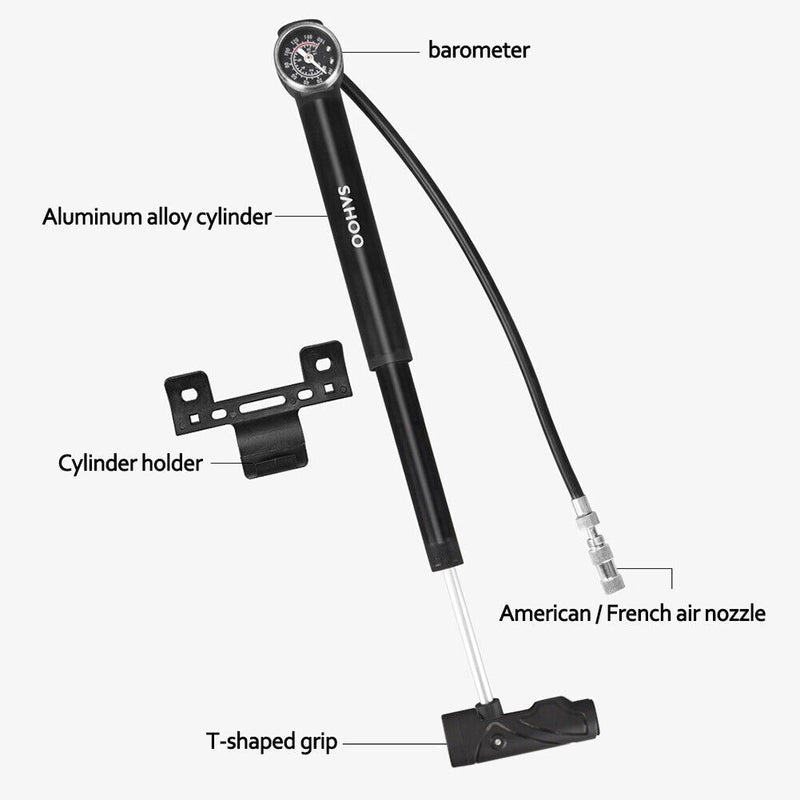 Universal Bicycle Tire Filler with Pressure Gauge, Portable Bicycle Accessories