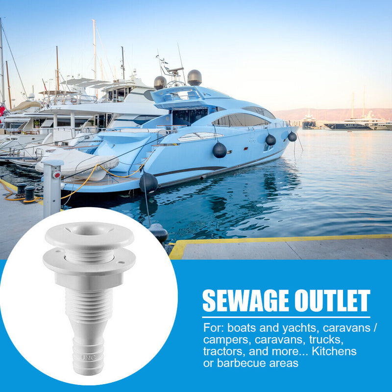 Thru Hull Bilge Pump Drain Vent Hose Fitting for Boat Marine Yachts (3/4) Newly