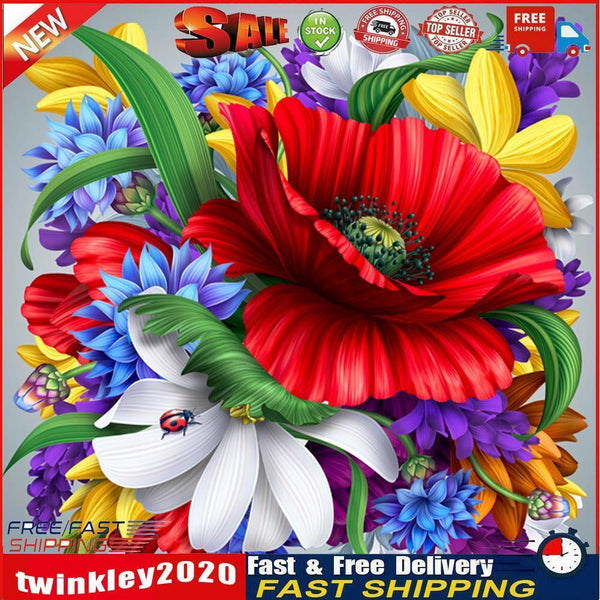 5D DIY Round Drill Diamond Painting Flower Cross Stitch Embroidery Mosaic Newly