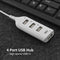 USB Hub 5Mbps High Speed Multi USB 2.0 Adapter 4 Port Splitter (White)
