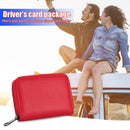 Leather Card Bag Business Credit Passport Card Holder Men Women Zipper Wallet