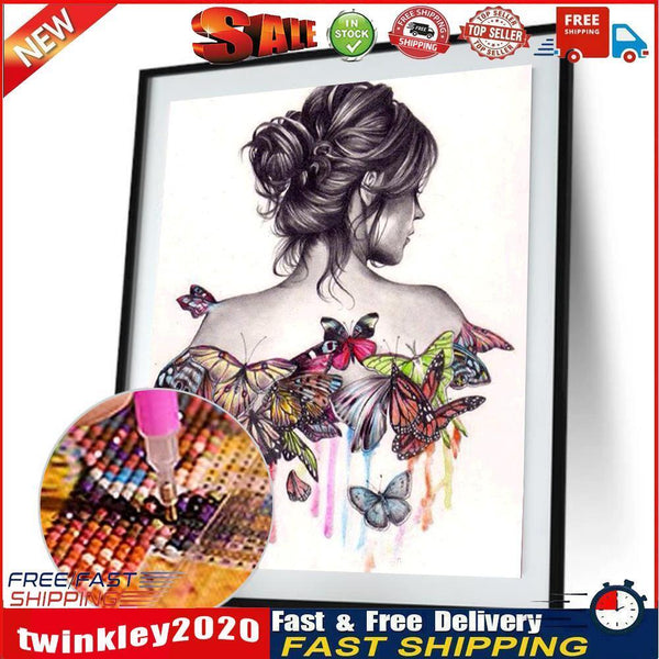 Butterfly Beauty Girl 5D Diamond DIY Painting Craft Kit Home Decor Newly