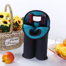 2 Bottles Neoprene Cooler Wine-bottle Bag Protective Cover (Sky Blue+Black)