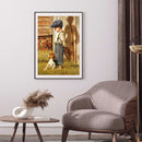 Little Boy Dog Picture Rhinestones Full Round 5D DIY Diamond Painting Handwork