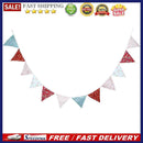 12 Flags Red Pink Blue Cotton Fabric Bunting Pennant Banner Birthday Party