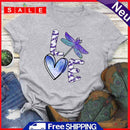 Fashion Love Dragonfly Short Sleeve T-Shirt (Light Grey XL)-04076