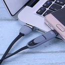 2 in 1 Micro USB+Type-C Sync Data and Charging Cable for Android (Black)