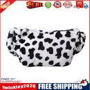 Casual Cow Printed Handbag Women Shoulder Crossbody Bag Plush Dumpling Tote