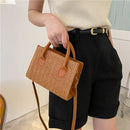 Straw Beach Tote Shoulder Bags Women Hand-Woven Leather Crossbody Handbag Purse