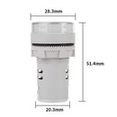 6-100V DC Digital Voltmeter Indicator LED Lamp Round Signal Light (White) Newly