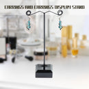 Acrylic Metal Stud Earring Display Rack Stand Jewelry Holder (Black L)