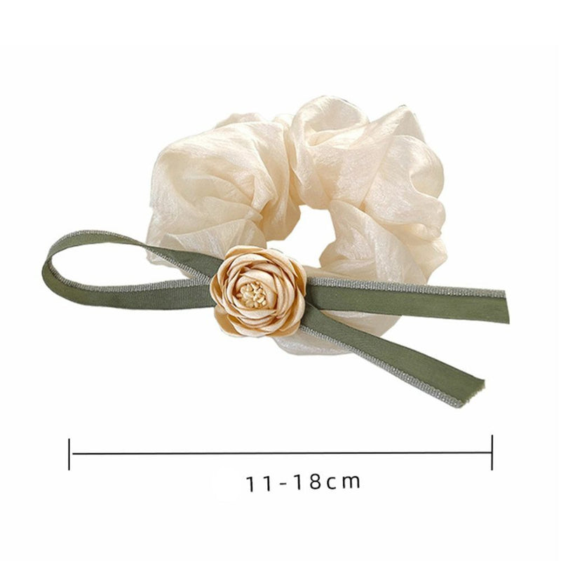 Elastic Ponytail Holder Organza Camellia Hair Rope Hair Ring Hair Band Headwear