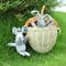 Handmade Rattan Mushroom Basketball Handbag Woven Kids Organizer Desktop Decorations