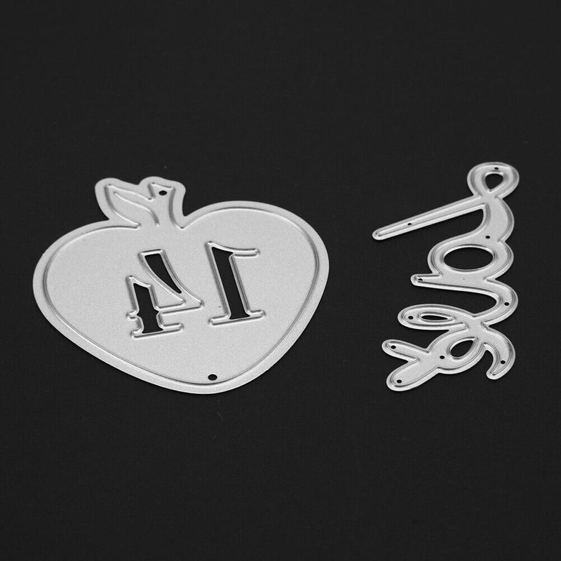 2pcs Love Heart Metal Cutting Die Stencil DIY Scrapbooking Album Embossing-