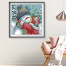 Partial Cross Stitch 11CT Kiss Snowman Counted Embroidery DIY Christmas Home Art