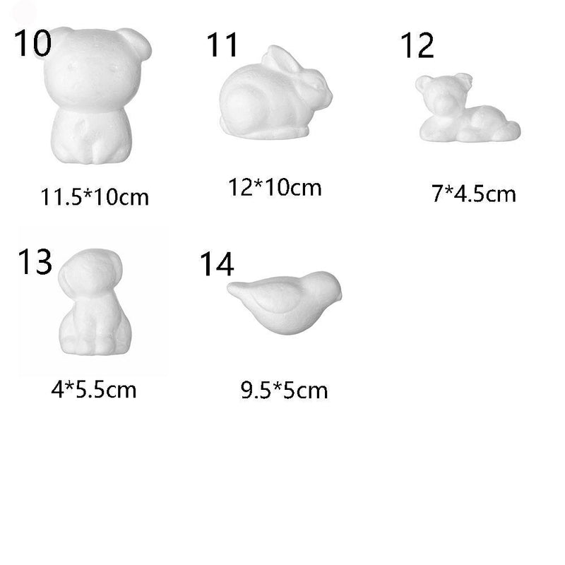 Decoration Party Supplies Animals Shape Foam Balls White Polystyrene Styrofoam