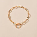 Wrist Stainless Steel Geometric Shape Toggle Clasp Bracelet OT Buckle Chain