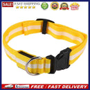 2.5cm LED Night Flashing Dog Pet Necklace Nylon Collar Leash(Yellow/L)