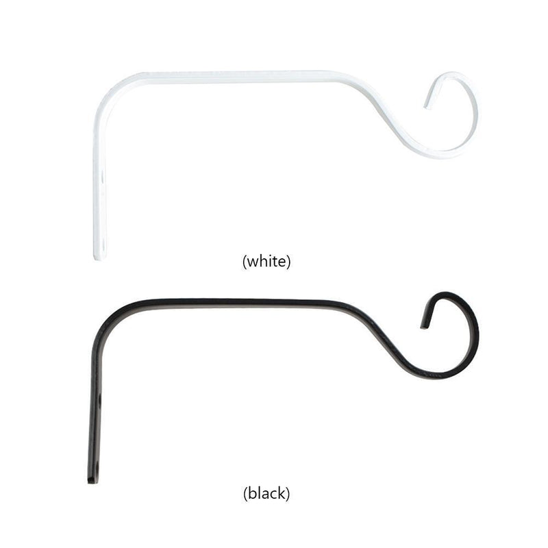 Iron Wall Hanging Basket Flower Pot Planter Lantern Hanger Hook (White)