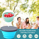 720ML Portable Silicone Bowls Lunch Box with Lid for Camping (Sky Blue) Newly