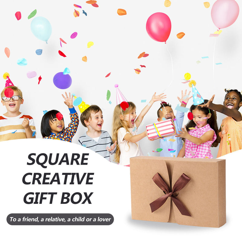 Gift Boxes 10 Packs, Kraft Paper, Presents Package Wrap (17.5 X 11.5 X 5cm)