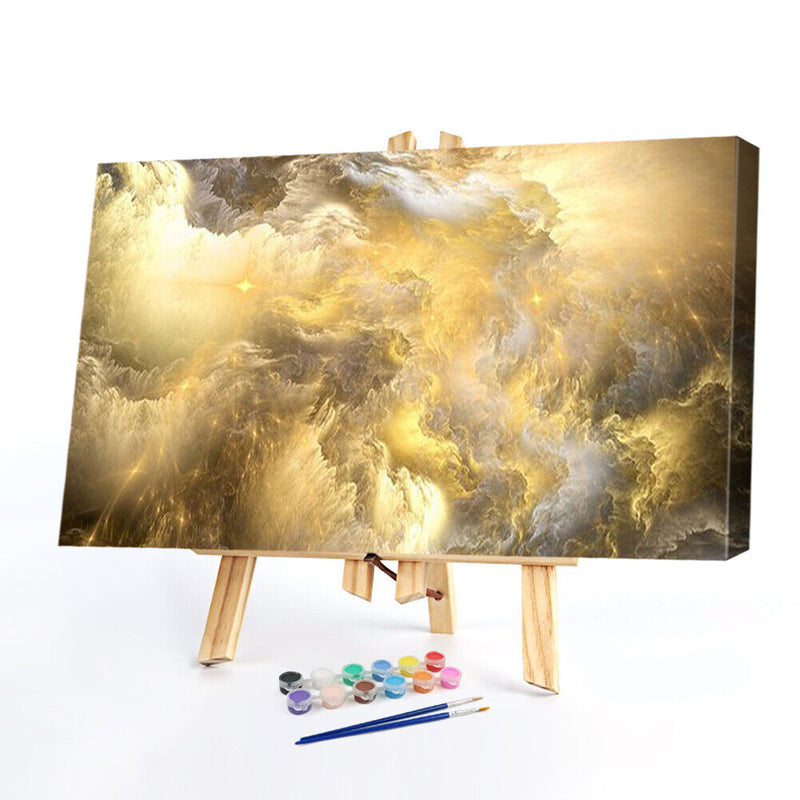 Frameless Colorful Cloud Oil Paint By Numbers DIY Handmade Drawing On Canvas Kit