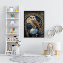 Oil Paint By Numbers Gems Owl Frameless Picture Craft Kit for Room Decoration