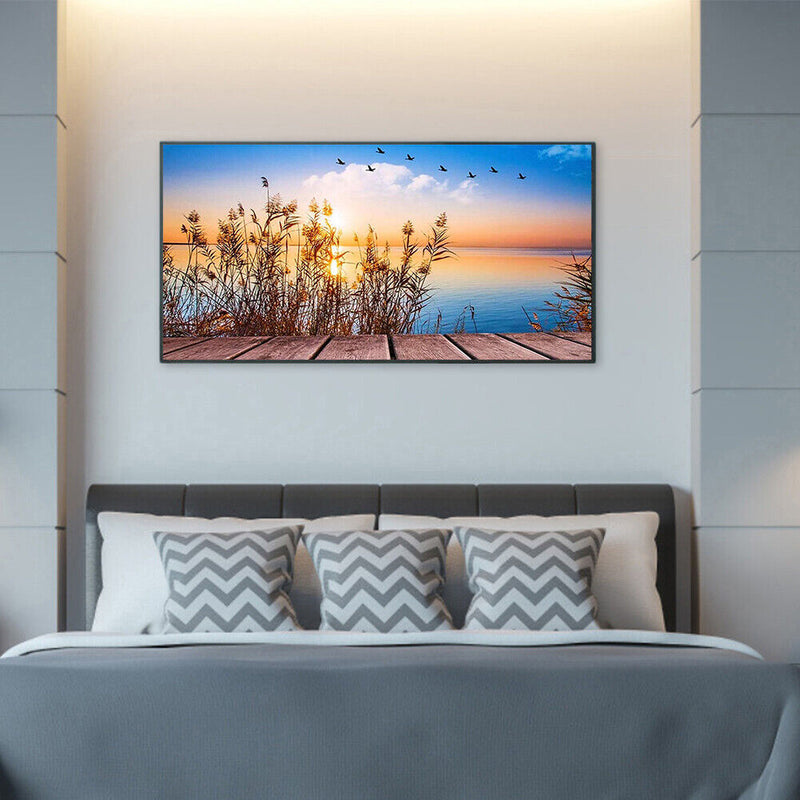 HandPainted Oil Paint Kill Time Picture Colouring Artcraft Gift Reeds at Sunset