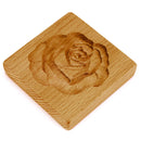 Wooden Cookie Mold Flower Pine Cone Shape Carved Handmade Stamps for DIY Muff