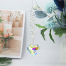 Crystal Love Heart Pendants Colorful Hanging Drop Wind Chime Garden Decor Newly