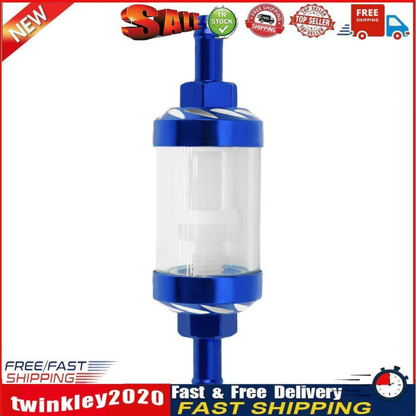 8mm CNC Aluminum Gas Fuel Oil Filter for ATV Dirt Pit Bike Motocross(Blue) Newly