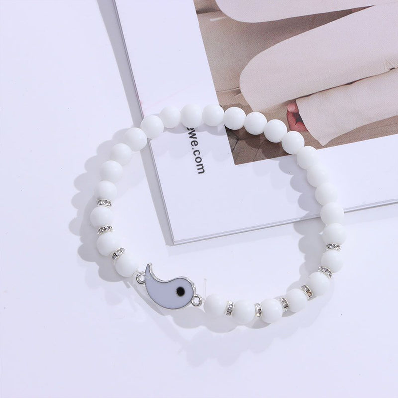 Yin Yang Paired Fashion Jewelry Couple Bracelets Beaded Tai Chi Best Friends