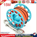 Scuba Diving Spool Finger Reel for Underwater Fishing Cave Dive (15m Blue) Newly