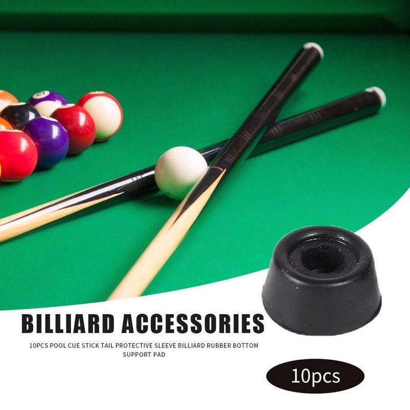 10pcs Rubber Bottom Support Pool Cue Tail Protective Sleeve Billiard Access