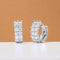 Zircon Ear Buckle Double Rows Zircon Ear Stud Diamond Earrings Ear Piercing