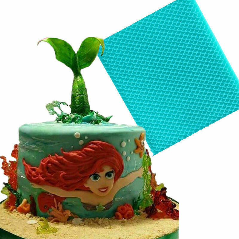 DIY Mermaid Fish Scales Cake Chocolate Mould Fondant Mold Cake Decor Q7B2