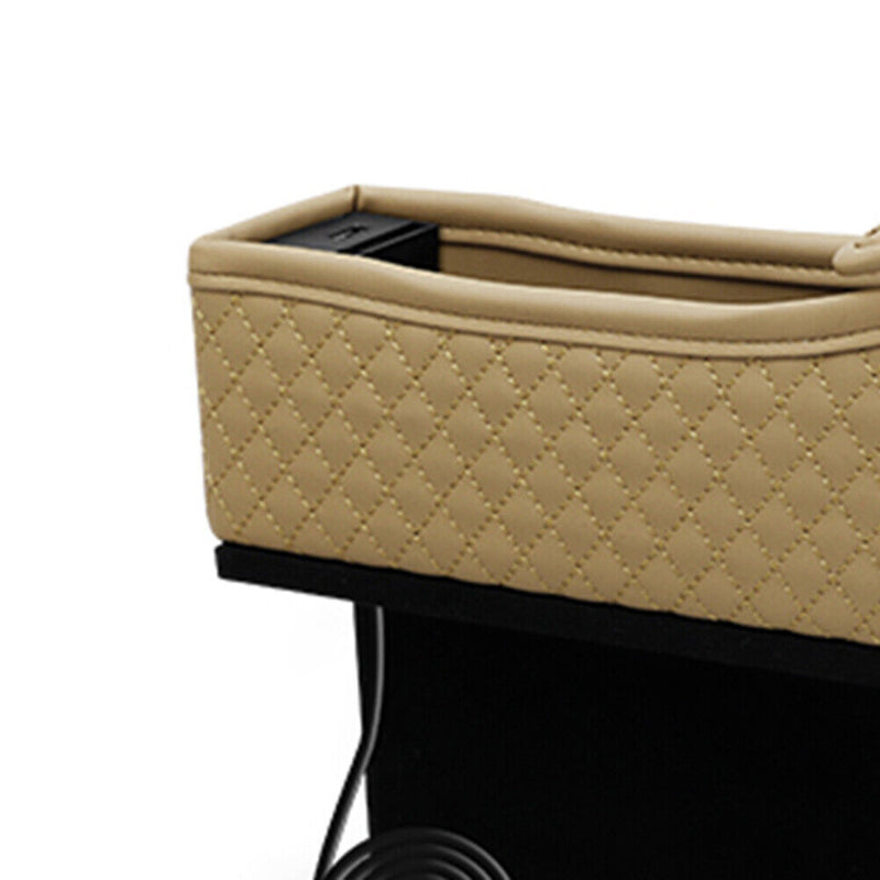 Universal Vehicle Car Seat Crevice Organizer Dual USB Phone Holder Charger