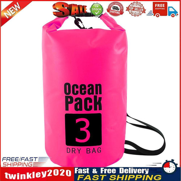 Waterproof Dry Bag Pack Sack Swimming Kayaking River Trekking (3L Pink) Newly