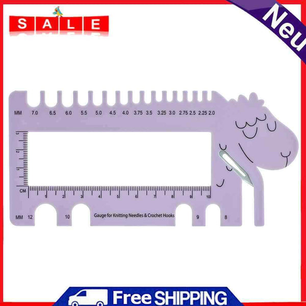 Multifunctional Sewing Crochet Ruler Sheep Shape Knitting Gauge Size Guide Ruler