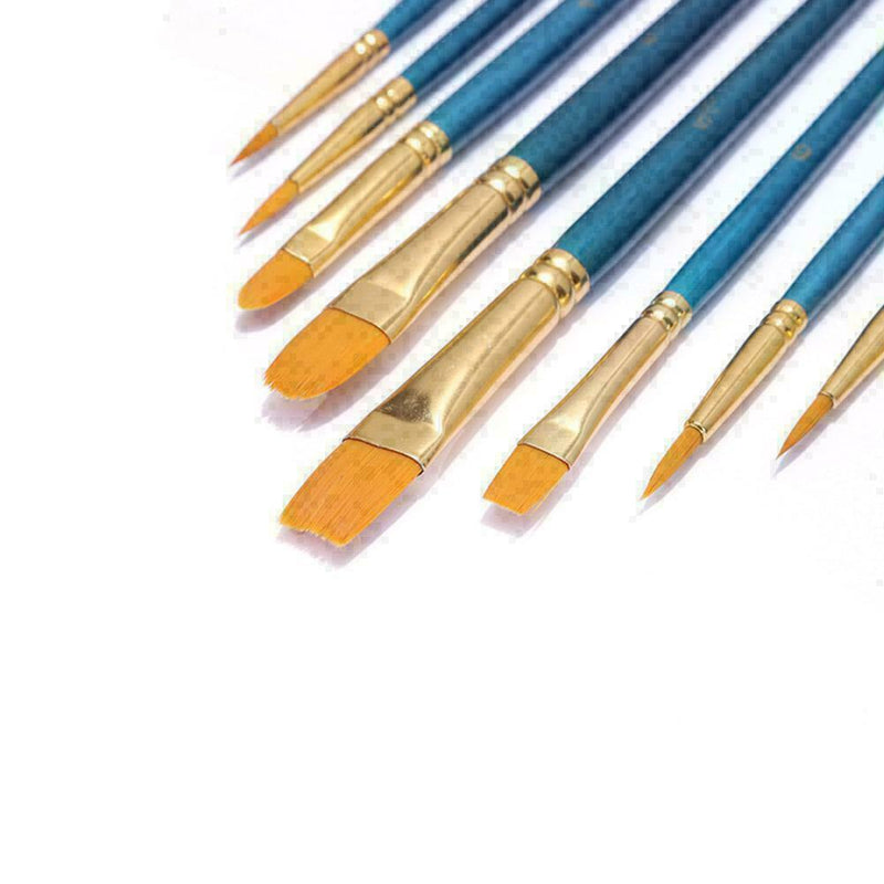 10Pcs Art Paint Brush Artist Brushes Set Fine Pointed Color H0D2