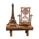 Wooden Desktop Eiffel Tower Sand Timer Brush Teeth Clock Hourglass Timer