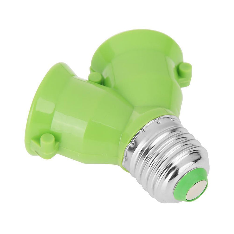 10pcs E27 to 2E27 Lamp Holder Converter Adapter Bulb Base(Green)