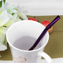 Stainless Steel Drinking Straw Reusable Sucker Spoon Filter Supply (Purple)