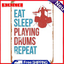 Metal Signs EAT SLEEP PLAYING DRUMS REPEAT Garage Decoration Rectangular 20x30cm