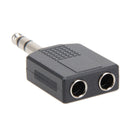 Stereo 6.35mm 1/4" 1 Male Plug to 2Mono Female Jack Audio Splitter Adapter Newly