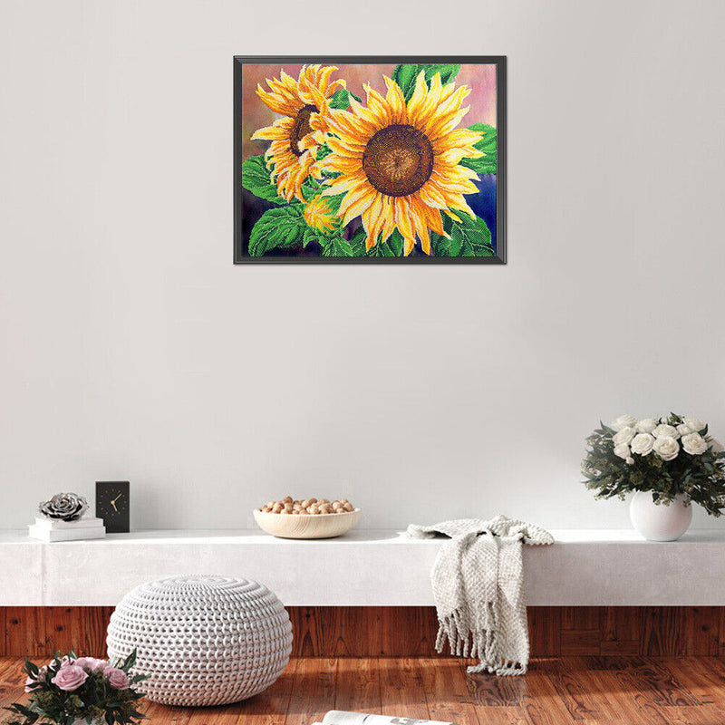 Full Cross Stitch 11CT Sunflower Stamped Embroidery DIY Needlework Kits (2)