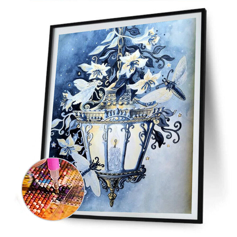 5D DIY Diamond Painting Phalaenopsis Wall Light Full Round Drill Mosaic Pictures