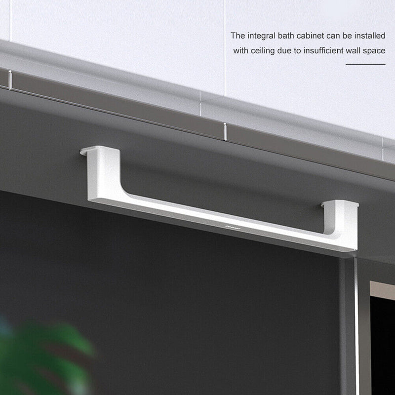 Self-adhesive Towel Holder Storage Rack Wall Mounted Towel Bar Shelf (Grey)