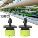100pcs Adjustable Water Dropper Irrigation Hose Drip Head (Grass Green)