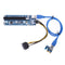 PCI-E1x, 16x PCI Express Extender Riser Card 6Pin DC / DC USB3. 0 Cable PCIe-Ex